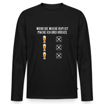 Biertrinker Bier Wochenende - Männer Premium Bio Langarmshirt - Schwarz - Vorne - Nico (187cm)