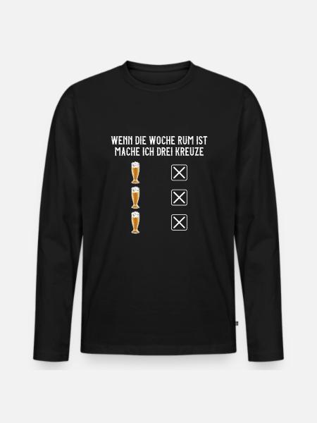 Biertrinker Bier Wochenende - Männer Premium Bio Langarmshirt - Schwarz