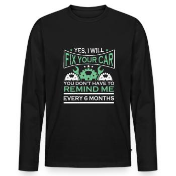 Mécanicien automobile Mécanicien automobile - T-shirt manches longues Premium bio Homme - noir - Devant - Nico (187cm)