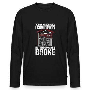 Mécanicien automobile Mécanicien automobile - T-shirt manches longues Premium bio Homme - noir - Devant - Nico (187cm)