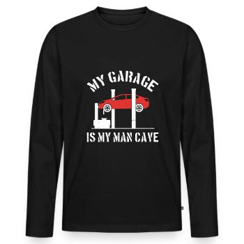 Mécanicien automobile Mécanicien automobile - T-shirt manches longues Premium bio Homme - noir - Devant - Nico (187cm)
