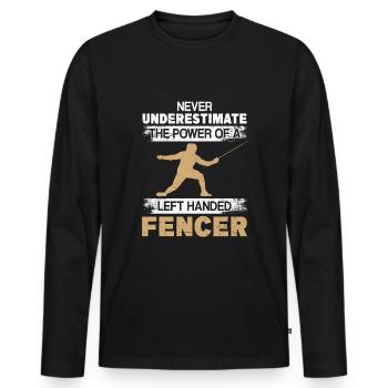 Fencing Fencer - Men's Premium Organic Long Sleeve Shirt - black - Front - Nico (187cm)