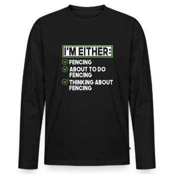 Fencing Fencer - Men's Premium Organic Long Sleeve Shirt - black - Front - Nico (187cm)