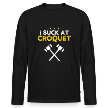 Croquet - Männer Premium Bio Langarmshirt - Schwarz - Vorne - Nico (187cm)