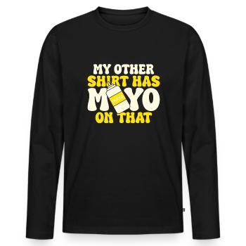 Mayonnaise Mayo Lover - T-shirt manches longues Premium bio Homme - noir - Devant - Nico (187cm)