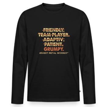 tôlier - T-shirt manches longues Premium bio Homme - noir - Devant - Nico (187cm)