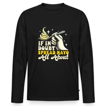 Mayonnaise Mayo Lover - T-shirt manches longues Premium bio Homme - noir - Devant - Nico (187cm)