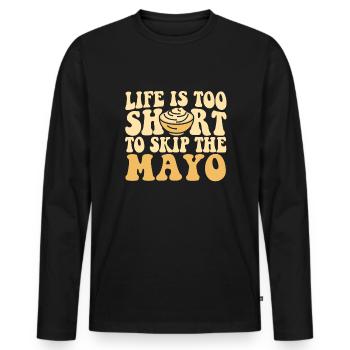 Mayonnaise Mayo Lover - T-shirt manches longues Premium bio Homme - noir - Devant - Nico (187cm)