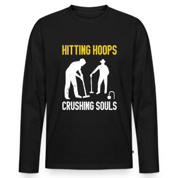 Croquet - Männer Premium Bio Langarmshirt - Schwarz - Vorne - Nico (187cm)