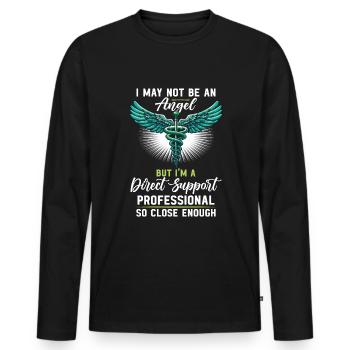 DSP Soutien direct Infirmière DSP professionnelle - T-shirt manches longues Premium bio Homme - noir - Devant - Nico (187cm)