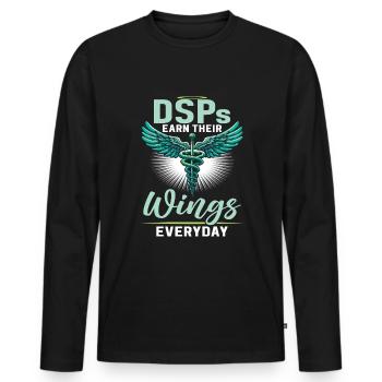 DSP Soutien direct Infirmière DSP professionnelle - T-shirt manches longues Premium bio Homme - noir - Devant - Nico (187cm)