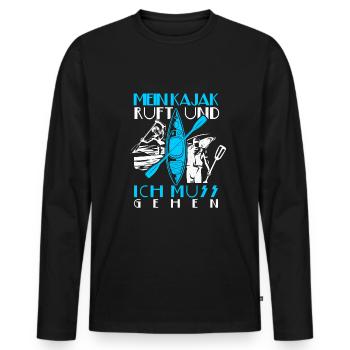 Kanu Kanusport Kajaksport Kajaks Geschenk - Männer Premium Bio Langarmshirt - Schwarz - Vorne - Nico (187cm)