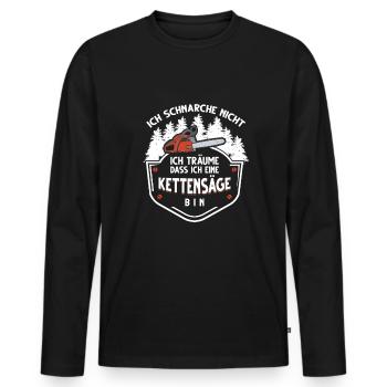Kettensäge Motorsäge Förster Forstarbeiter - Männer Premium Bio Langarmshirt - Schwarz - Vorne - Nico (187cm)
