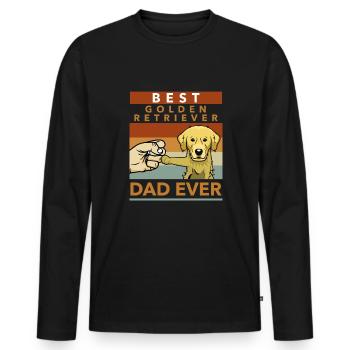 Golden Retriever Saying Master Gift Father's Day - Men's Premium Organic Long Sleeve Shirt - black - Front - Nico (187cm)