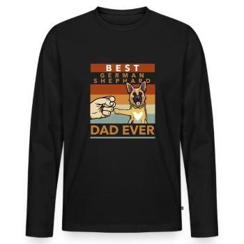 German Shepherd Owner Gift FatherDog Owner - Men's Premium Organic Long Sleeve Shirt - black - Front - Nico (187cm)