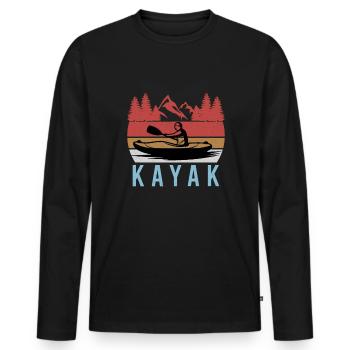 Kanu Kanusport Wassersport Geschenk Kajaksport - Männer Premium Bio Langarmshirt - Schwarz - Vorne - Nico (187cm)