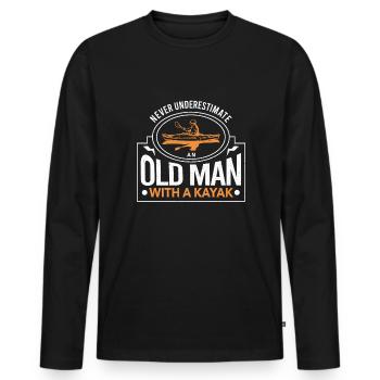 Canoë Canoë Kayak Kayak Cadeau - T-shirt manches longues Premium bio Homme - noir - Devant - Nico (187cm)