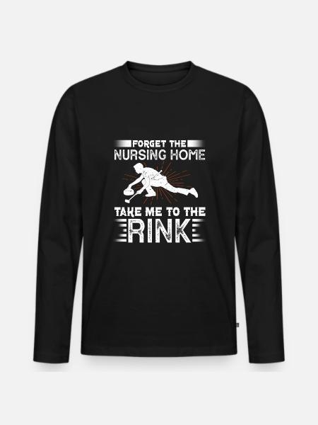 Curling Curler - Men's Premium Organic Long Sleeve Shirt - black