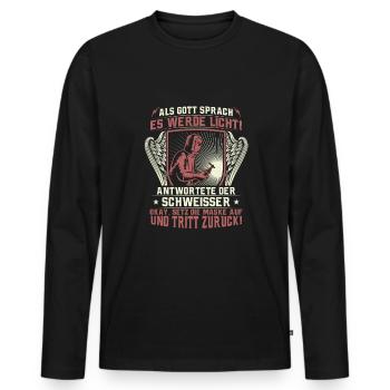 Metallbauer witziger Spruch Schweißer Metallbau - Männer Premium Bio Langarmshirt - Schwarz - Vorne - Nico (187cm)