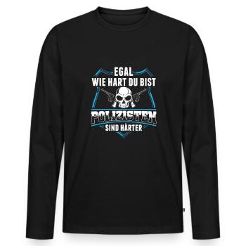 Cops Are Harder Funny Police Saying - Men's Premium Organic Long Sleeve Shirt - black - Front - Nico (187cm)
