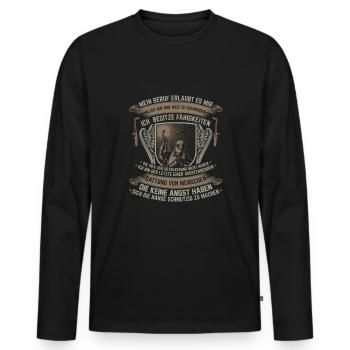 Metallbauer witziger Spruch Schweißer Metallbau - Männer Premium Bio Langarmshirt - Schwarz - Vorne - Nico (187cm)