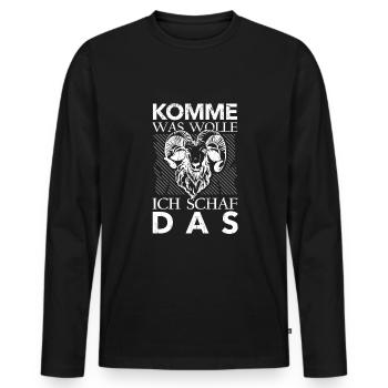 Shepherd Farmer Sheep Gift Idea Farmer - Men's Premium Organic Long Sleeve Shirt - black - Front - Nico (187cm)