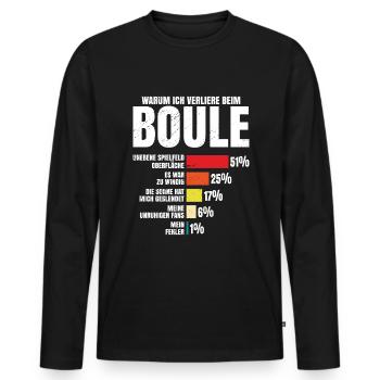 Boule Petanque - Männer Premium Bio Langarmshirt - Schwarz - Vorne - Nico (187cm)