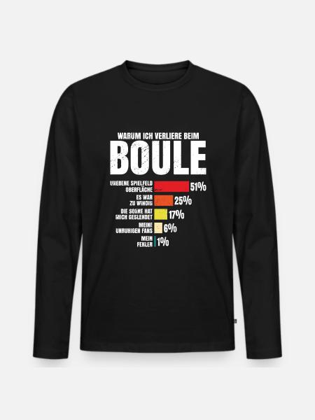 Boule Petanque - Männer Premium Bio Langarmshirt - Schwarz