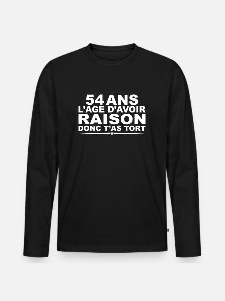 54 år | Humor 54-års fødselsdagsgave - Premium økologisk langærmet T-shirt til mænd - sort