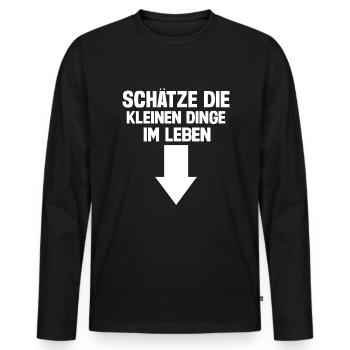 Men humor funny - Men's Premium Organic Long Sleeve Shirt - black - Front - Nico (187cm)