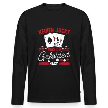Joueur de poker Poker Table Poker Case Ensemble de jetons - T-shirt manches longues Premium bio Homme - noir - Devant - Nico (187cm)