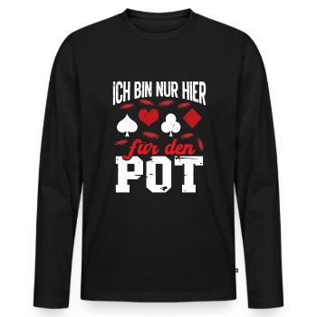 Jetons de poker Étui de poker Joueur de poker de table - T-shirt manches longues Premium bio Homme - noir - Devant - Nico (187cm)