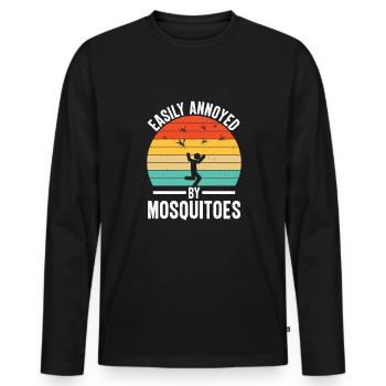 Moustiques - T-shirt manches longues Premium bio Homme - noir - Devant - Nico (187cm)