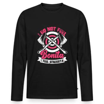 Axtwerfen - Männer Premium Bio Langarmshirt - Schwarz - Vorne - Nico (187cm)