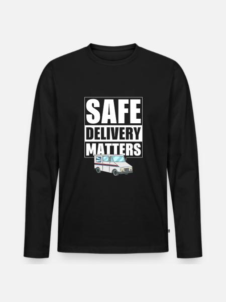 Ländlicher Postanbieter - Männer Premium Bio Langarmshirt - Schwarz