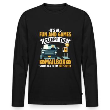 Rural Postal Provider - Men's Premium Organic Long Sleeve Shirt - black - Front - Nico (187cm)