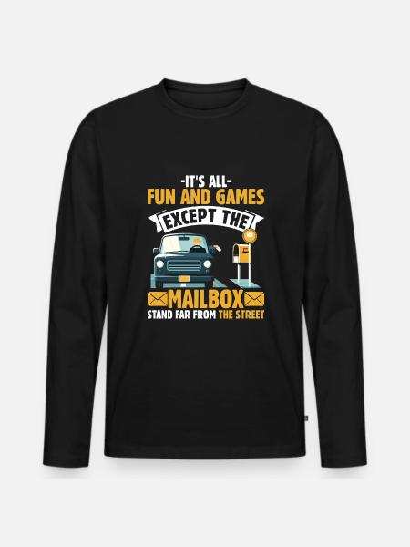 Ländlicher Postanbieter - Männer Premium Bio Langarmshirt - Schwarz