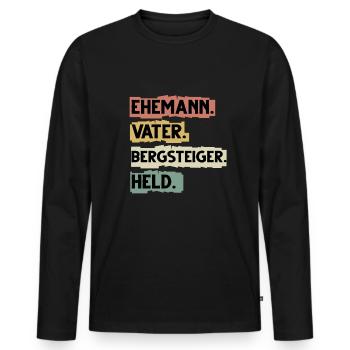 Mountaineering Saying Funny Hiking Saying - Men's Premium Organic Long Sleeve Shirt - black - Front - Nico (187cm)