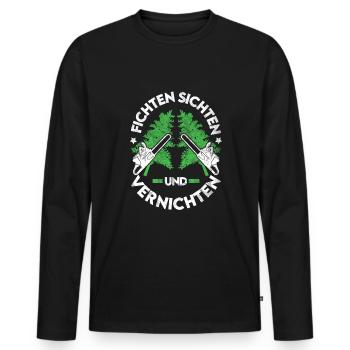 Lumberjack Saying Forester Forester Spruce - Men's Premium Organic Long Sleeve Shirt - black - Front - Nico (187cm)