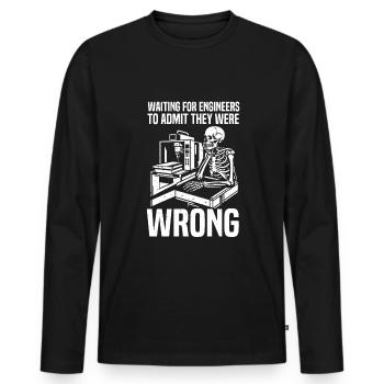 Opérateur/opératrice de machine de découpe - T-shirt manches longues Premium bio Homme - noir - Devant - Nico (187cm)