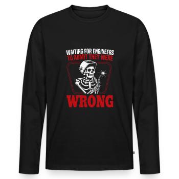 Welding Welder - Men's Premium Organic Long Sleeve Shirt - black - Front - Nico (187cm)
