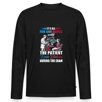 Optometry Optometrist ophthalmologist - Männer Premium Bio Langarmshirt - Schwarz - Vorne - Nico (187cm)