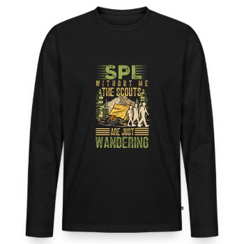 Scoutisme de la troupe scoute SPL - T-shirt manches longues Premium bio Homme - noir - Devant - Nico (187cm)