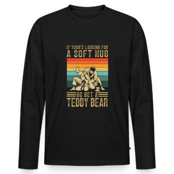 Jiu jitsu brésilien Bjj - T-shirt manches longues Premium bio Homme - noir - Devant - Nico (187cm)