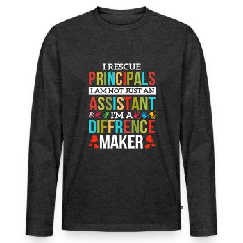 Assistant Principal - Männer Premium Bio Langarmshirt - Anthrazit meliert - Vorne - Nico (187cm)