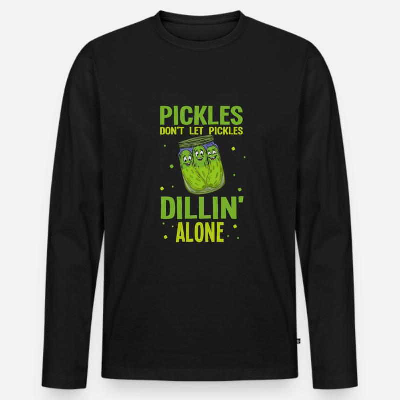 Funny Pickle - Männer Premium Bio Langarmshirt - Schwarz