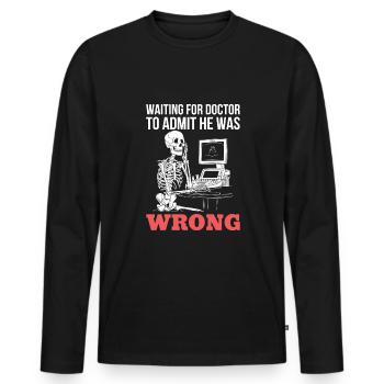 Échographiste Échographie Technicien en échographie - T-shirt manches longues Premium bio Homme - noir - Devant - Nico (187cm)