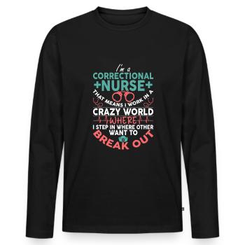 Correctional nurse prison nursing - Männer Premium Bio Langarmshirt - Schwarz - Vorne - Nico (187cm)