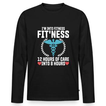 Unité de soins intensifs Infirmière gériatrique - T-shirt manches longues Premium bio Homme - noir - Devant - Nico (187cm)