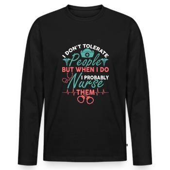 Correctional nurse prison nursing - Männer Premium Bio Langarmshirt - Schwarz - Vorne - Nico (187cm)